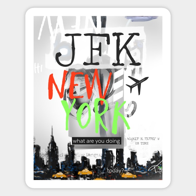 JFK New York collage Sticker by Woohoo